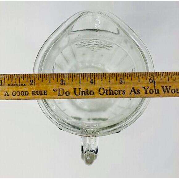 Vintage Anchor Hocking Mayfair Clear Glass Sunflower Open Juice Pitcher 37oz - Picture 11 of 13